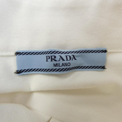 Prada Embroidered Oxford Cotton Shirt White — view 4