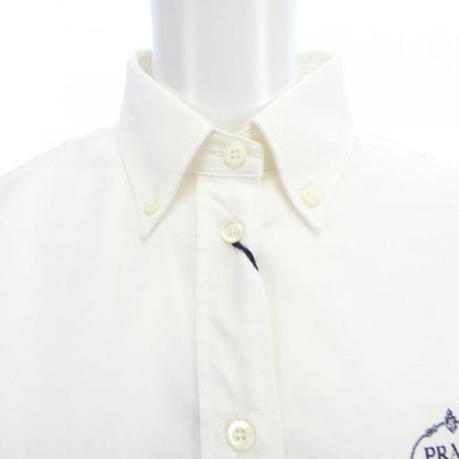 Prada Embroidered Oxford Cotton Shirt White — view 5