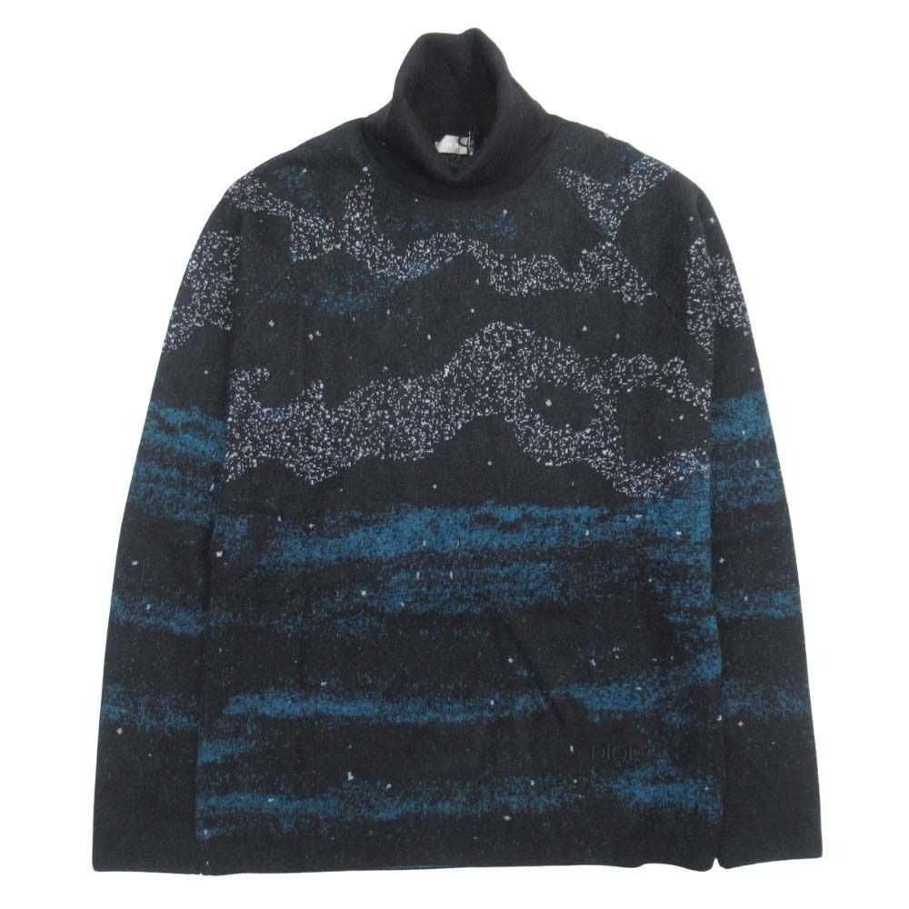Dior Homme Peter Doig Milky Way Turtleneck Knit Mohair Blend Sweater L Black
