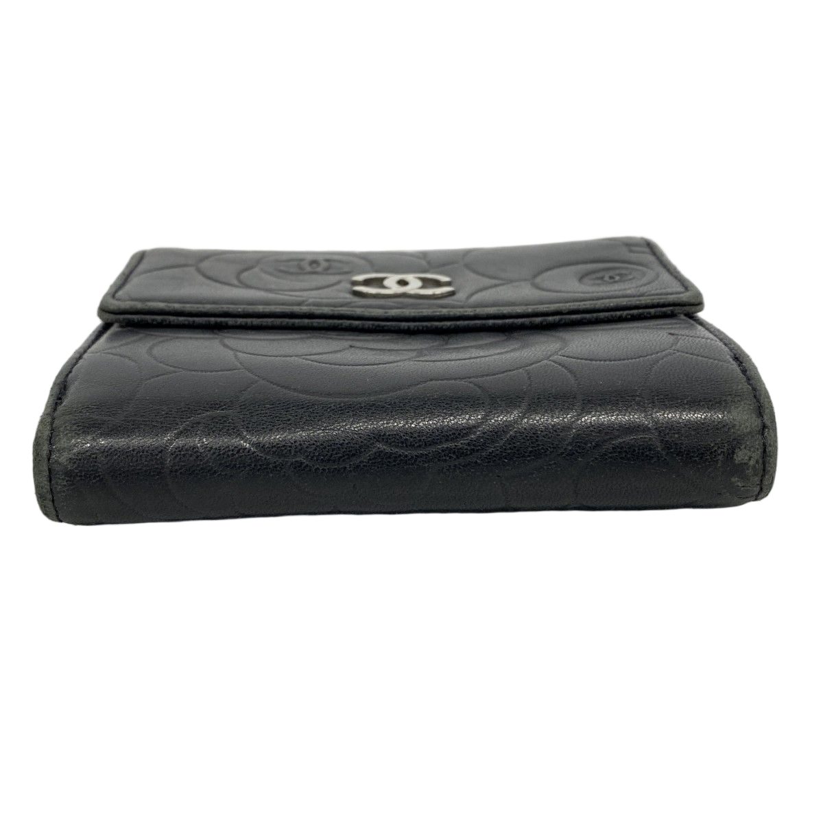 Chanel Wallet Camellia Lambskin Black Silver — view 2