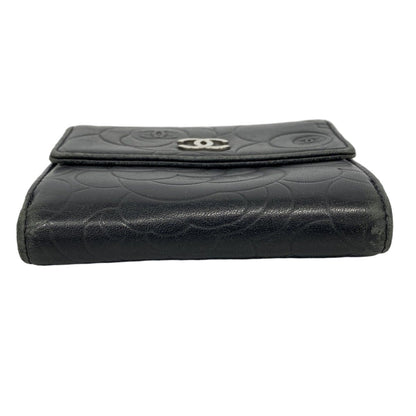 Chanel Wallet Camellia Lambskin Black Silver — view 2