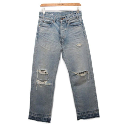 Celine Wesley Destroid Jeans Denim Pants Distressed Button Fly Straight 26