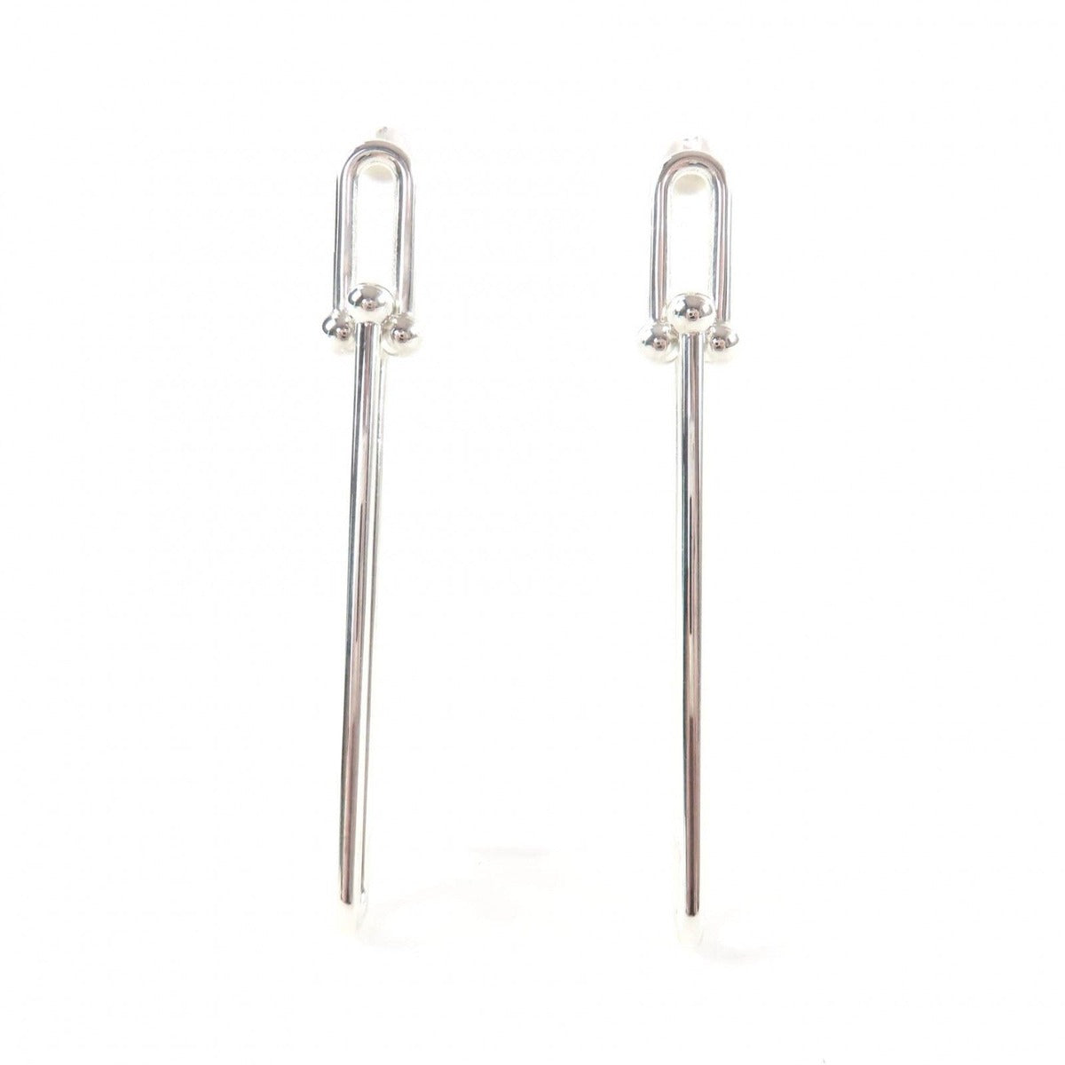 Tiffany & Co 925 Double Long Link Earrings Silver with Case Weight