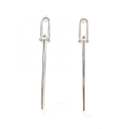 Tiffany & Co 925 Double Long Link Earrings Silver with Case Weight