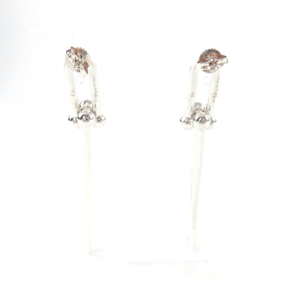 Tiffany & Co 925 Double Long Link Earrings Silver with Case Weight — view 4