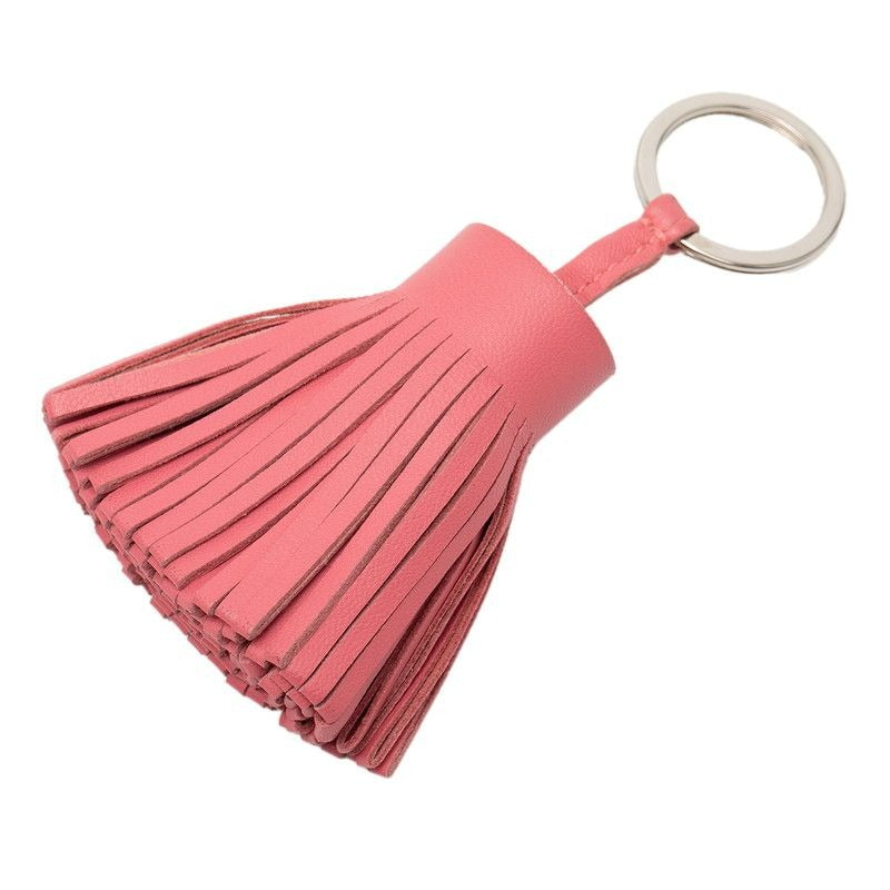 Hermes Carmen Bag Charm Key Holder Pink Agneau Milo