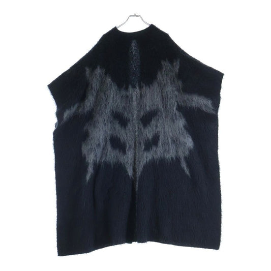 Dior Mohair Silk Blend Long Cardigan Poncho Black