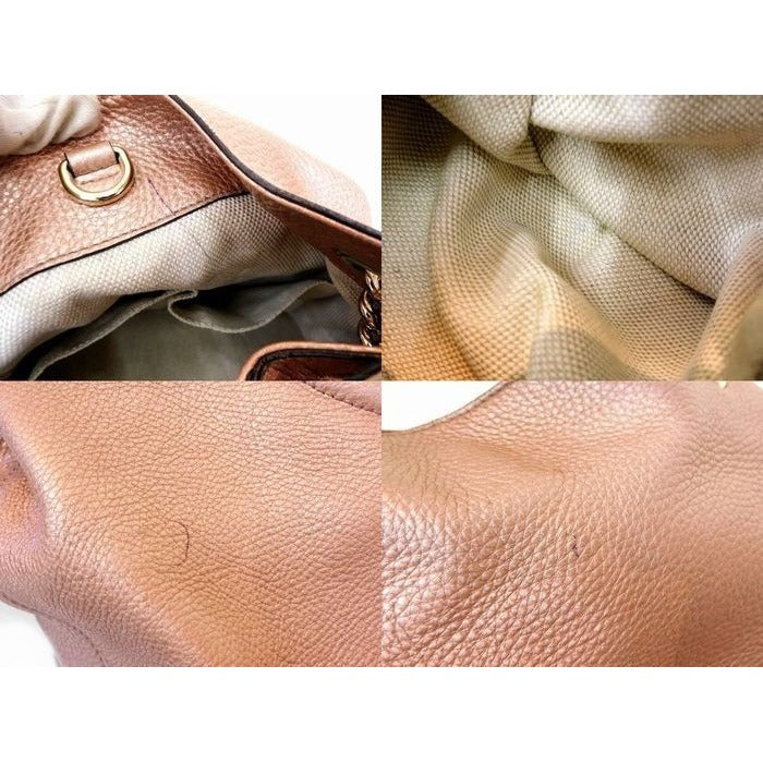 Gucci Shoulder Bag Soho Interlocking G Pink Metallic Chain — view 4