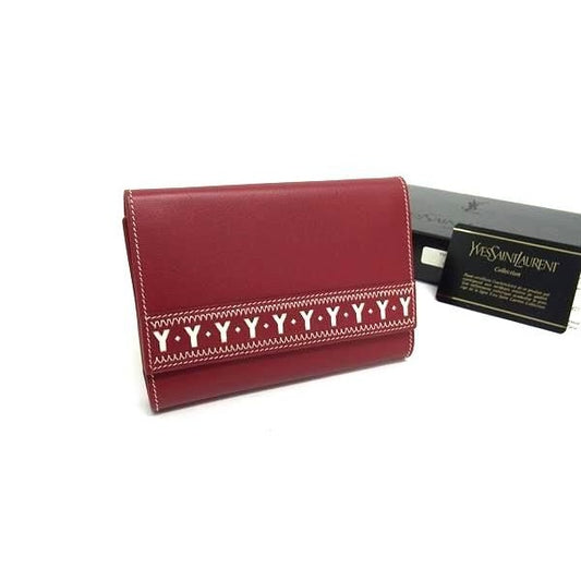 Yves Saint Laurent Leather Trifold Wallet Coin Purse