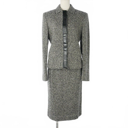 Max Mara Set Skirts Stainless Steel Jacket Tweed 38 Gray
