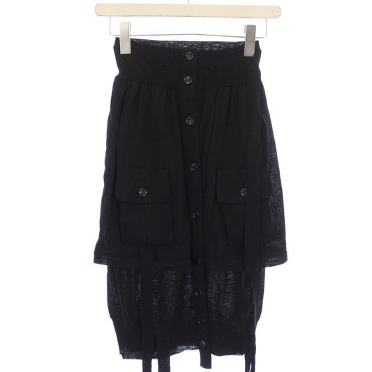 Saint Laurent Yves Knit Skirt Knee Length Deformed
