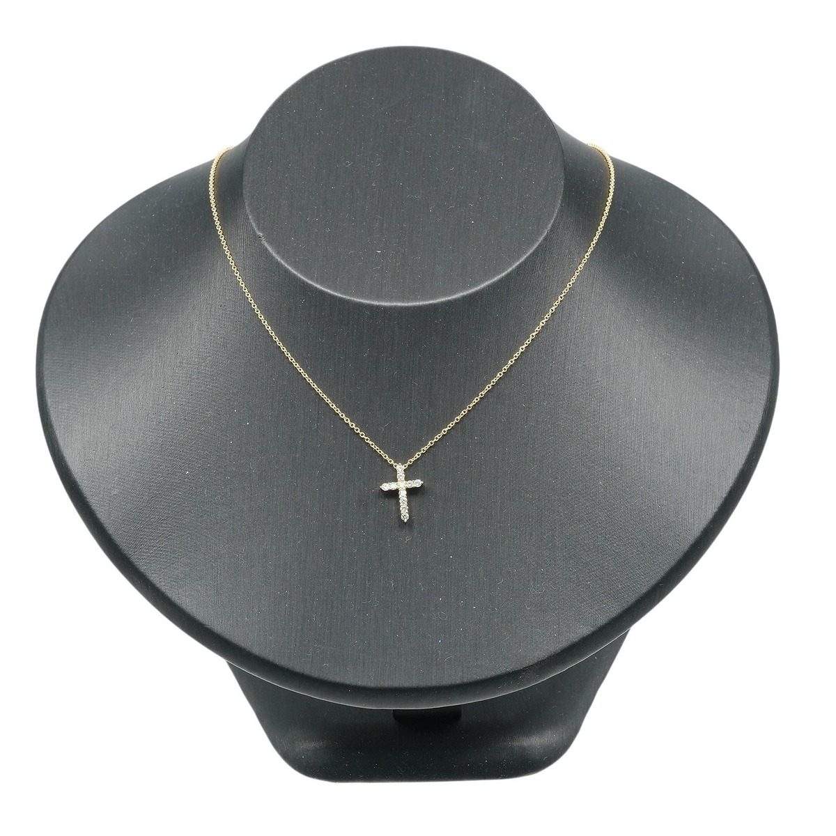 Tiffany & Co Cross XS 18k Yellow Gold Diamond Necklace — view 2
