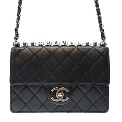 Chanel Clear Pearl Quilted Bag Shoulder As0585 Black