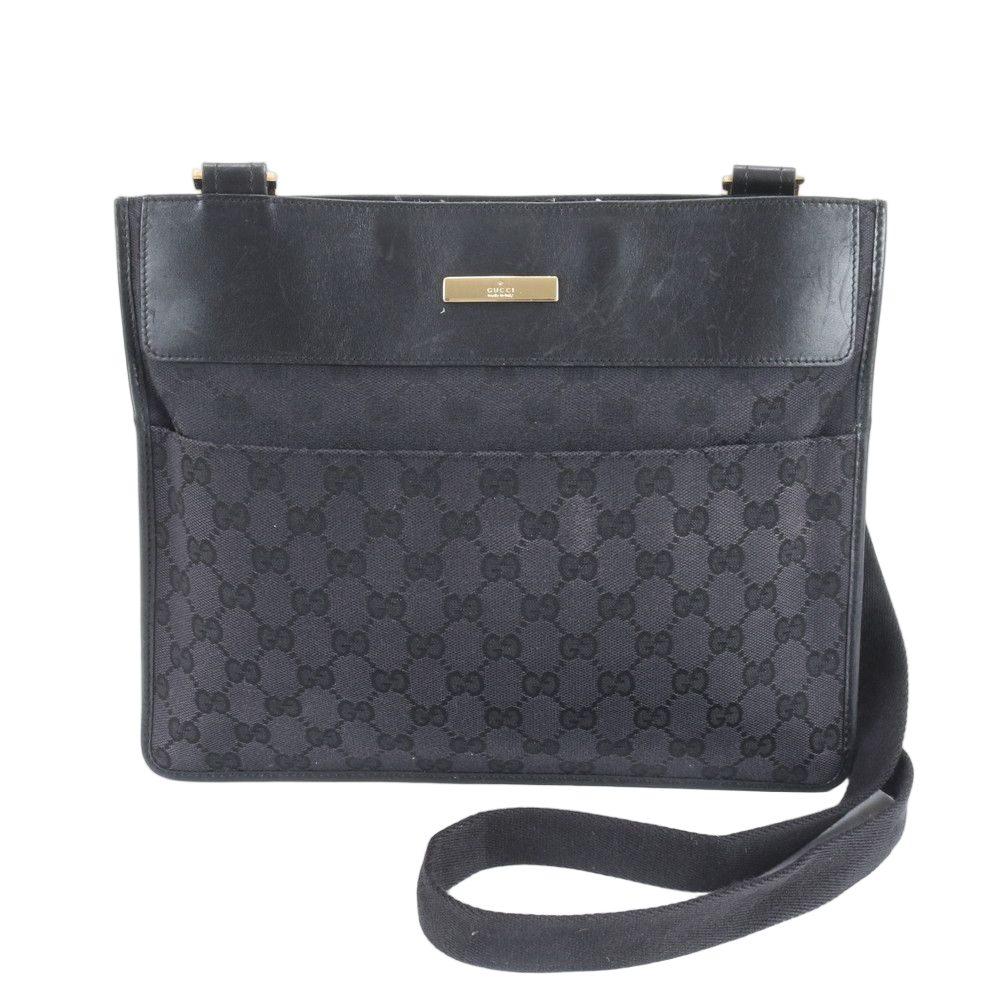 Gucci GG Canvas 019 Leather Shoulder Bag Crossbody Messenger Business Ree
