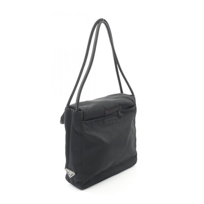 Prada Handbag Triangle Logo Black Nylon B — view 2