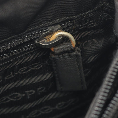 Prada Handbag Triangle Logo Black Nylon B — view 6