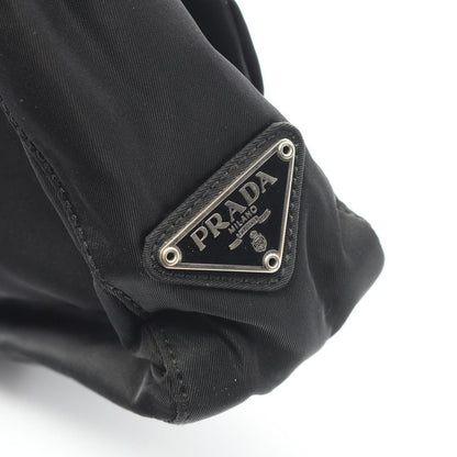 Prada Handbag Triangle Logo Black Nylon B — view 7