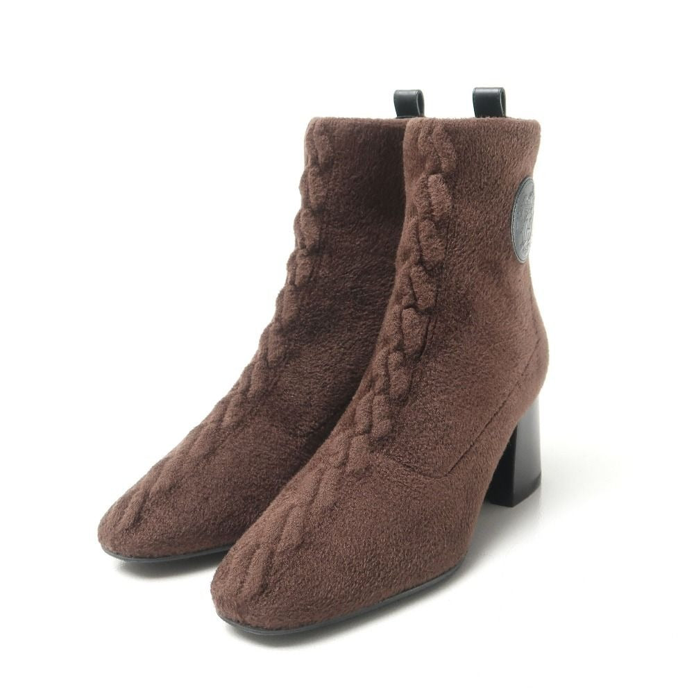 Hermes Voltige Boots 36 Click Senue Exlibris Knit Ankle Short