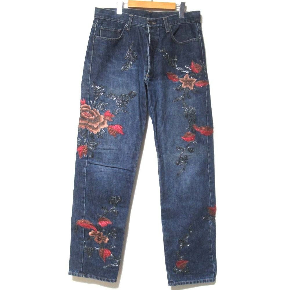 Gucci Era Masterpiece Flower Embroidery Button Fly Denim