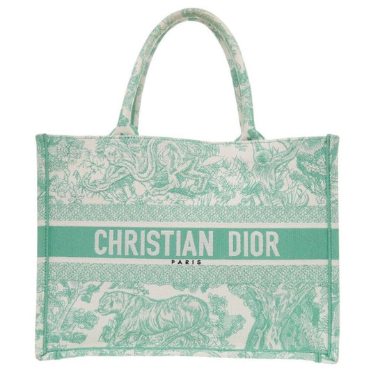 Dior Book Tote Medium Toile de Jouy Embroidered Canvas Mint Green Bag 1420