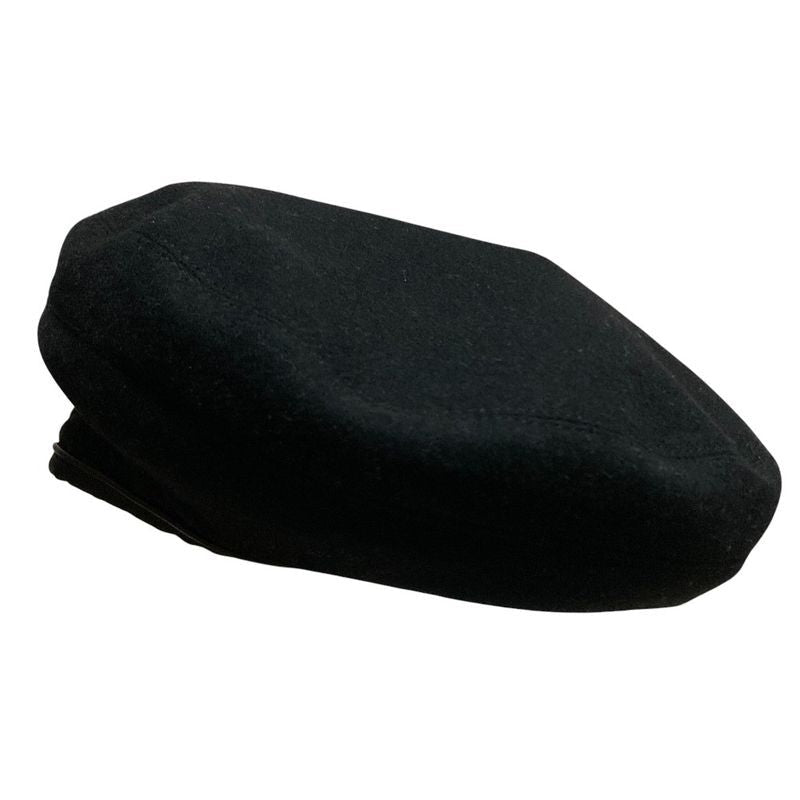 Hermes Serie Hardware 100% Cashmere Beret Hat Size 57 Black