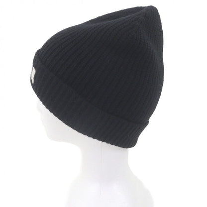 Celine Wool Logo Patch Knit Cap Beanie Black TU — view 2