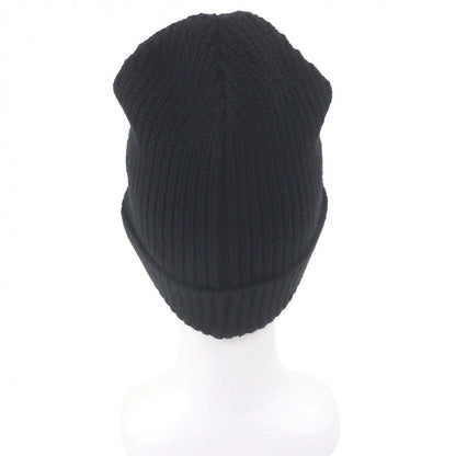 Celine Wool Logo Patch Knit Cap Beanie Black TU — view 3