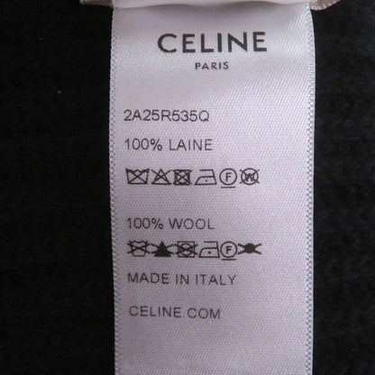 Celine Wool Logo Patch Knit Cap Beanie Black TU — view 7