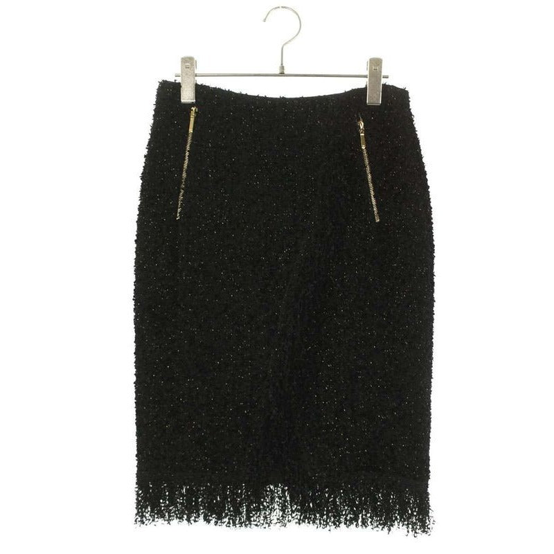 Chanel Silk Lame Skirt Women 38