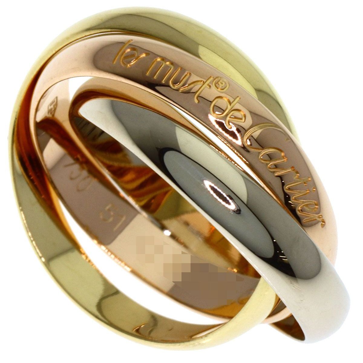 Cartier Trinity 51 Ring 18k Yellow Gold 18k Pink White