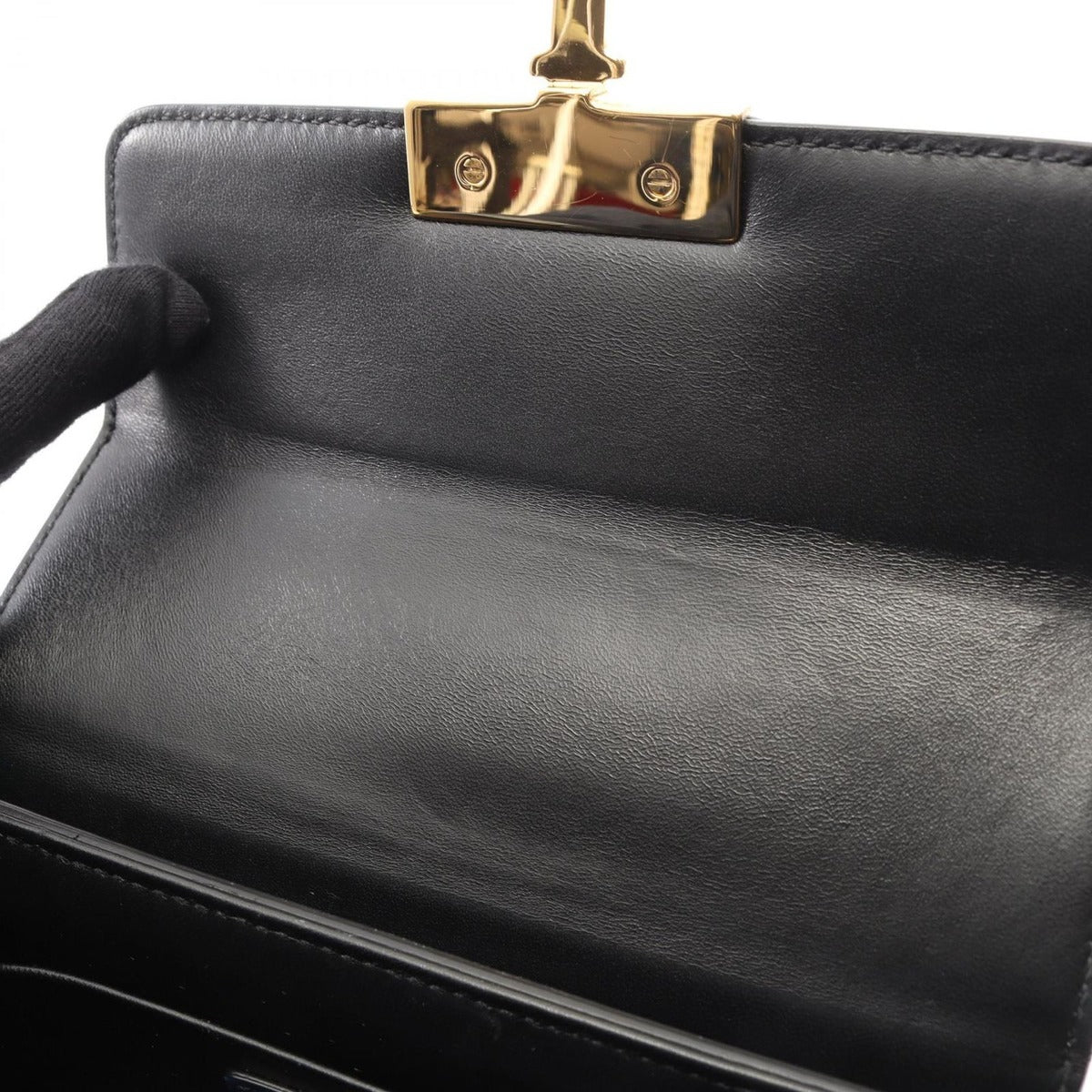 Dior Shoulder Bag 30 Montaigne Box Navy Black Leather — view 5