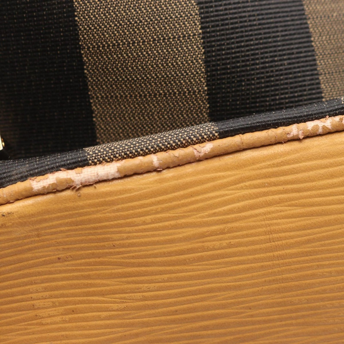 Fendi Backpack Pecan Black Khaki Natural Canvas Leather Beige Brown — view 9