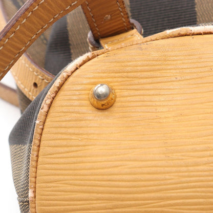 Fendi Backpack Pecan Black Khaki Natural Canvas Leather Beige Brown — view 10