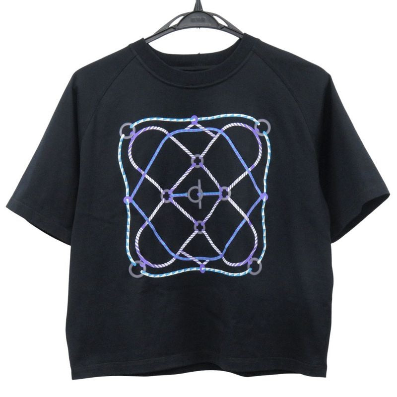 Hermes Figure Artistique 3 H4609 dl Cotton Black Short Sleeve T-Shirt 0934