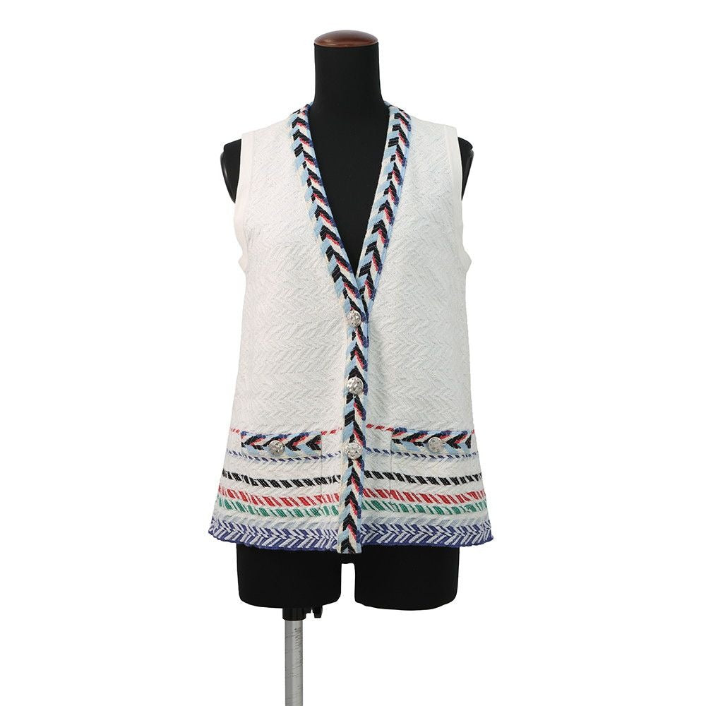 Chanel Vest Cotton 38 Top White