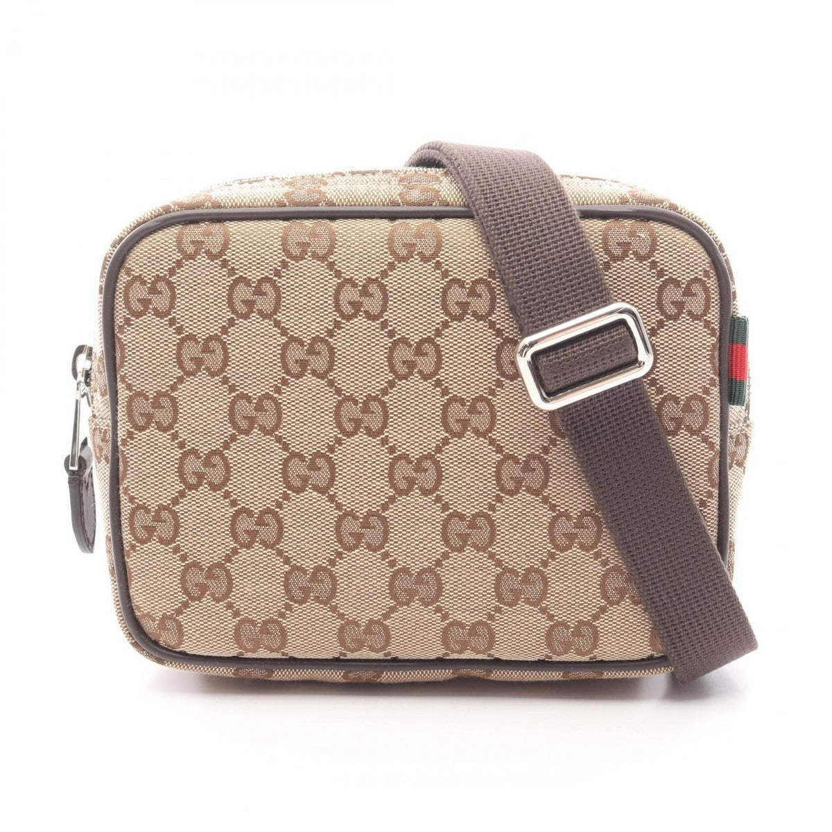 Gucci Shoulder Bag GG Canvas Mini Faeon 9750 Beige Leather