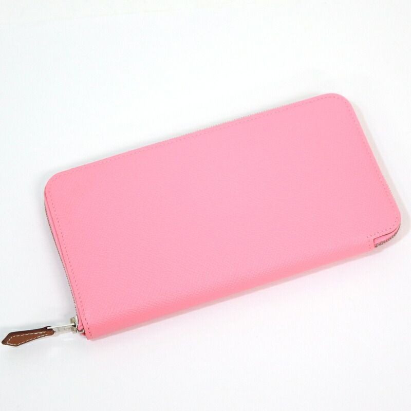 Hermes Azap Long Silk in Wallet Epsom Rose Confetti Silver Y-engraved