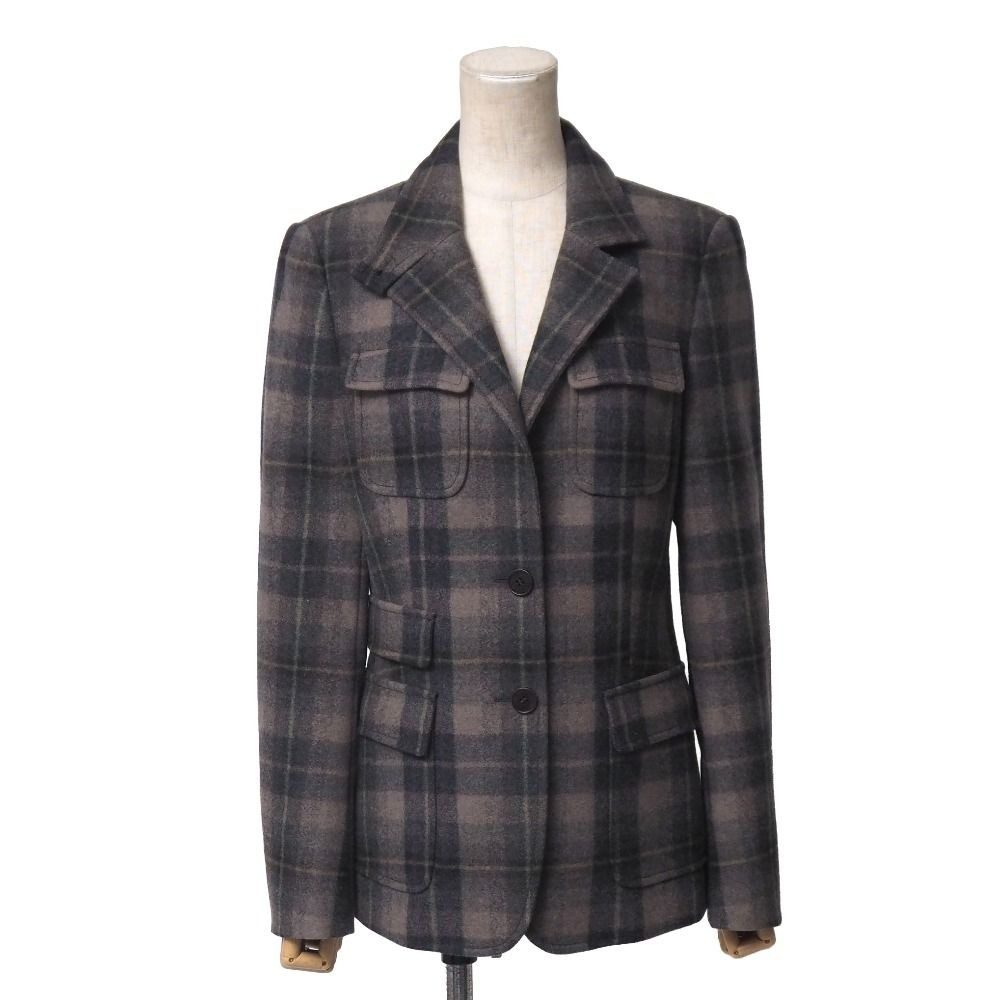 Max Mara Jacket 42 Single Leather Trim