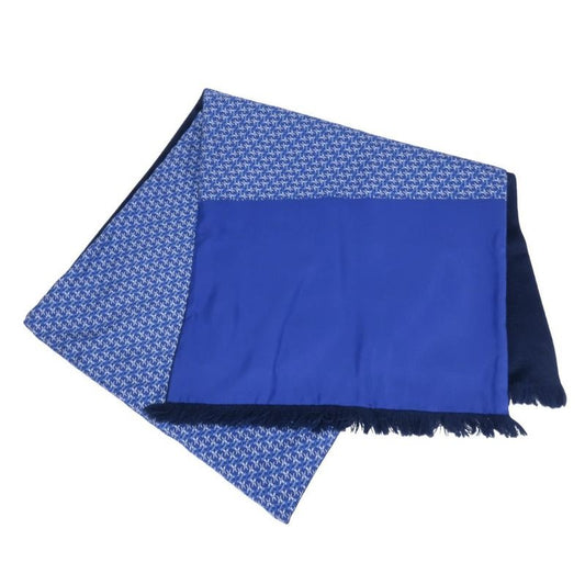 Hermes Scarf Silk Angora Blue Navy Apparel Shawl Fashionable Women