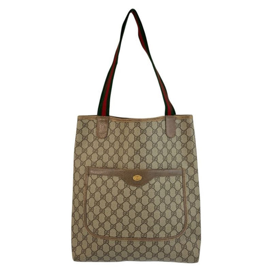 Gucci Vintage Sherry Line Beige GG Supreme Canvas 39 02 003 Tote Bag