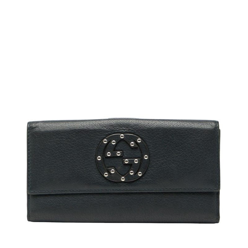 Gucci G Navy Leather