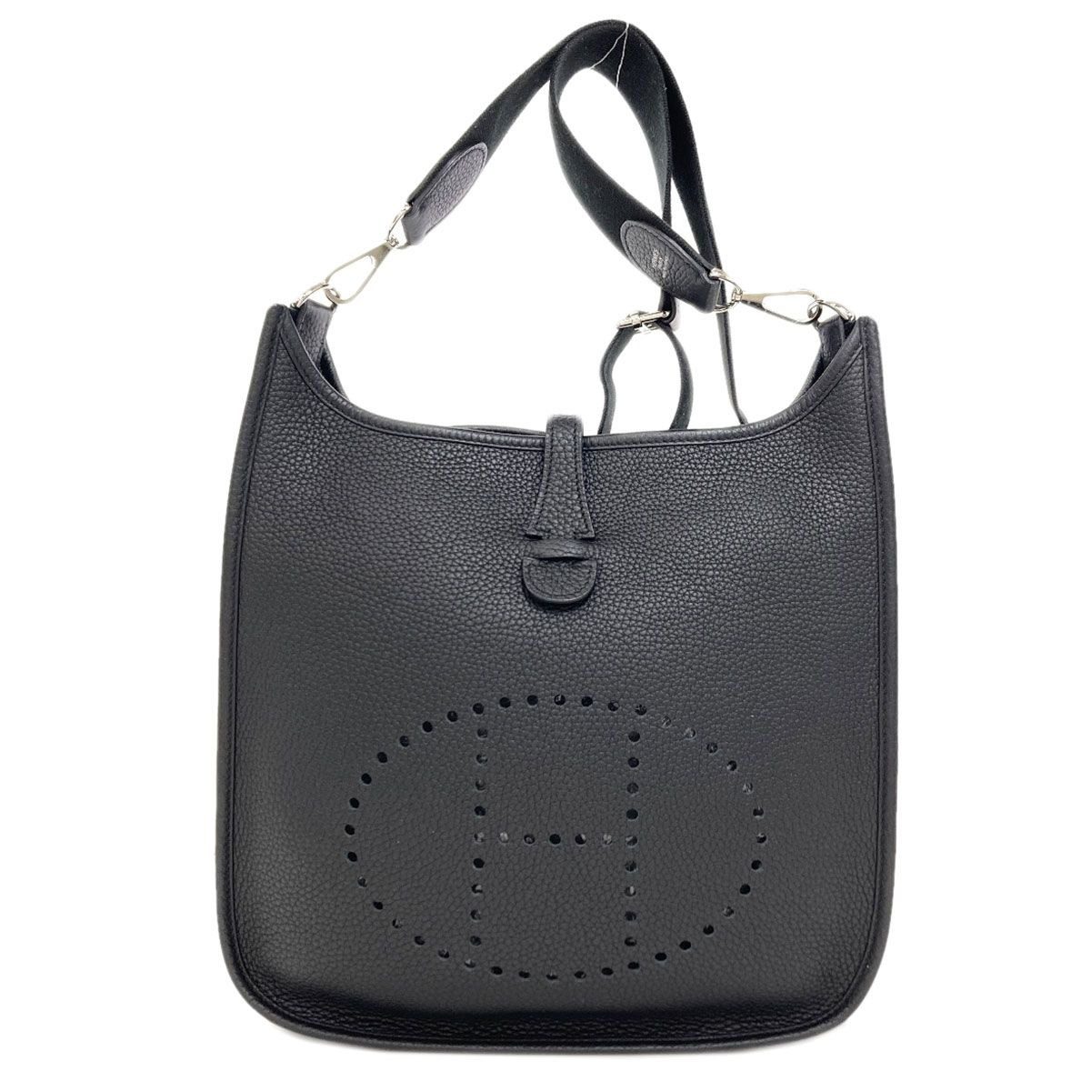 Hermes Evelyne 3 PM Silver Shoulder Bag Taurillon