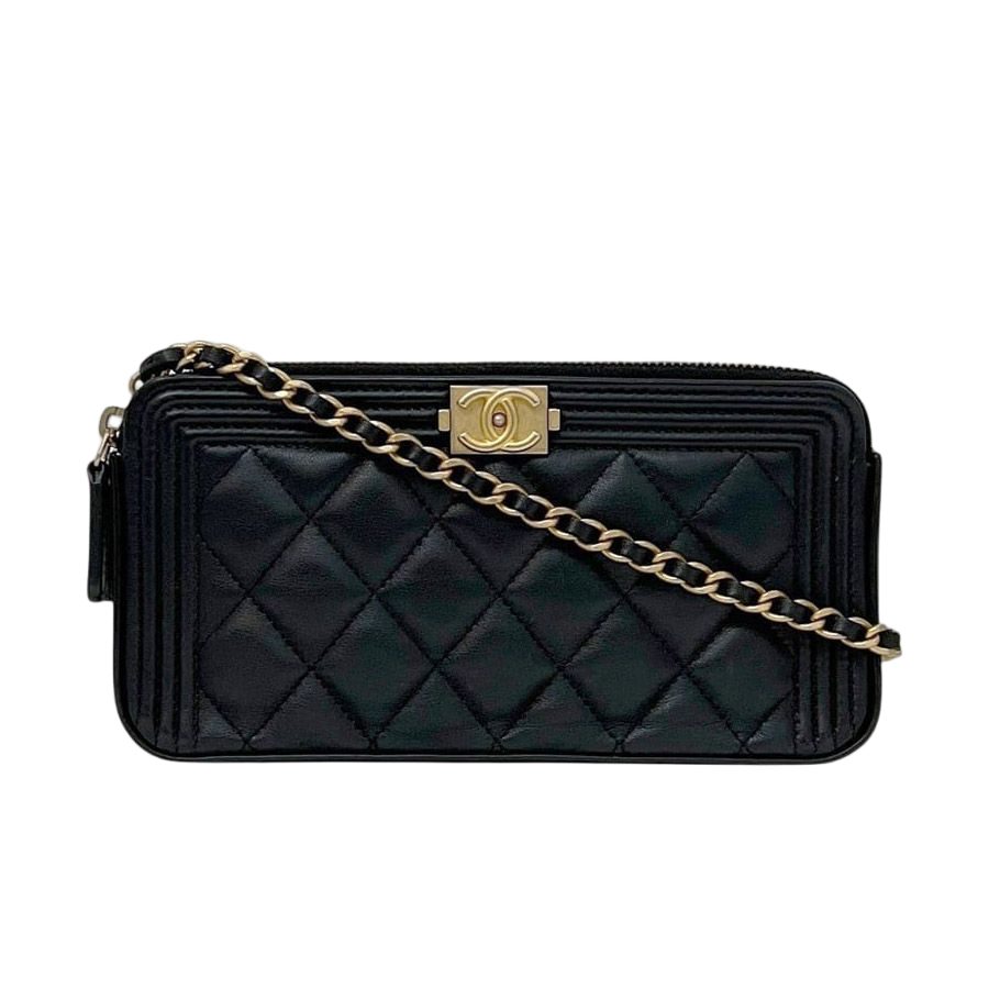 Chanel Shoulder Wallet Black Boy