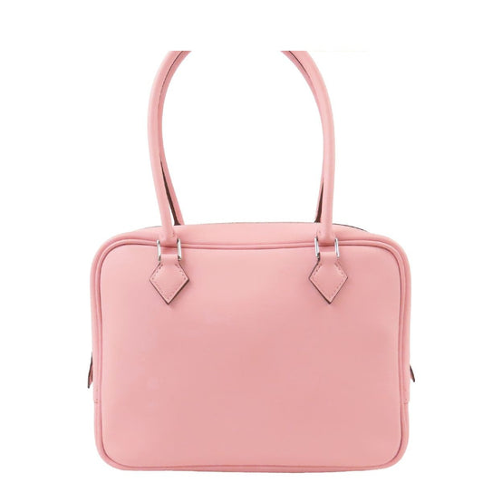 Hermes Mini Plume 20 Rose Sakura Silver Swift Handbag