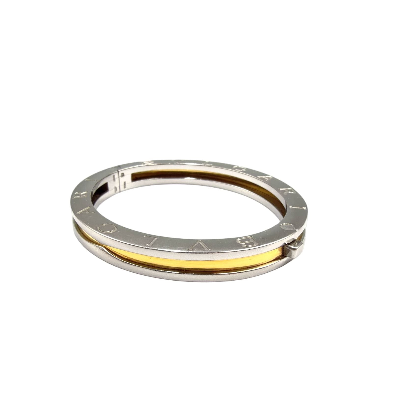 Bvlgari B-zero One Yellow Gold Silver Bangle Bracelet — view 2