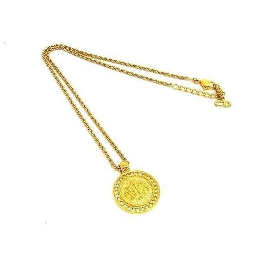 Dior Necklace Gold Metal Emblem