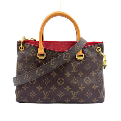 Louis Vuitton Pallas BB Monogram Canvas 2-Way Shoulder Leather Brown Red