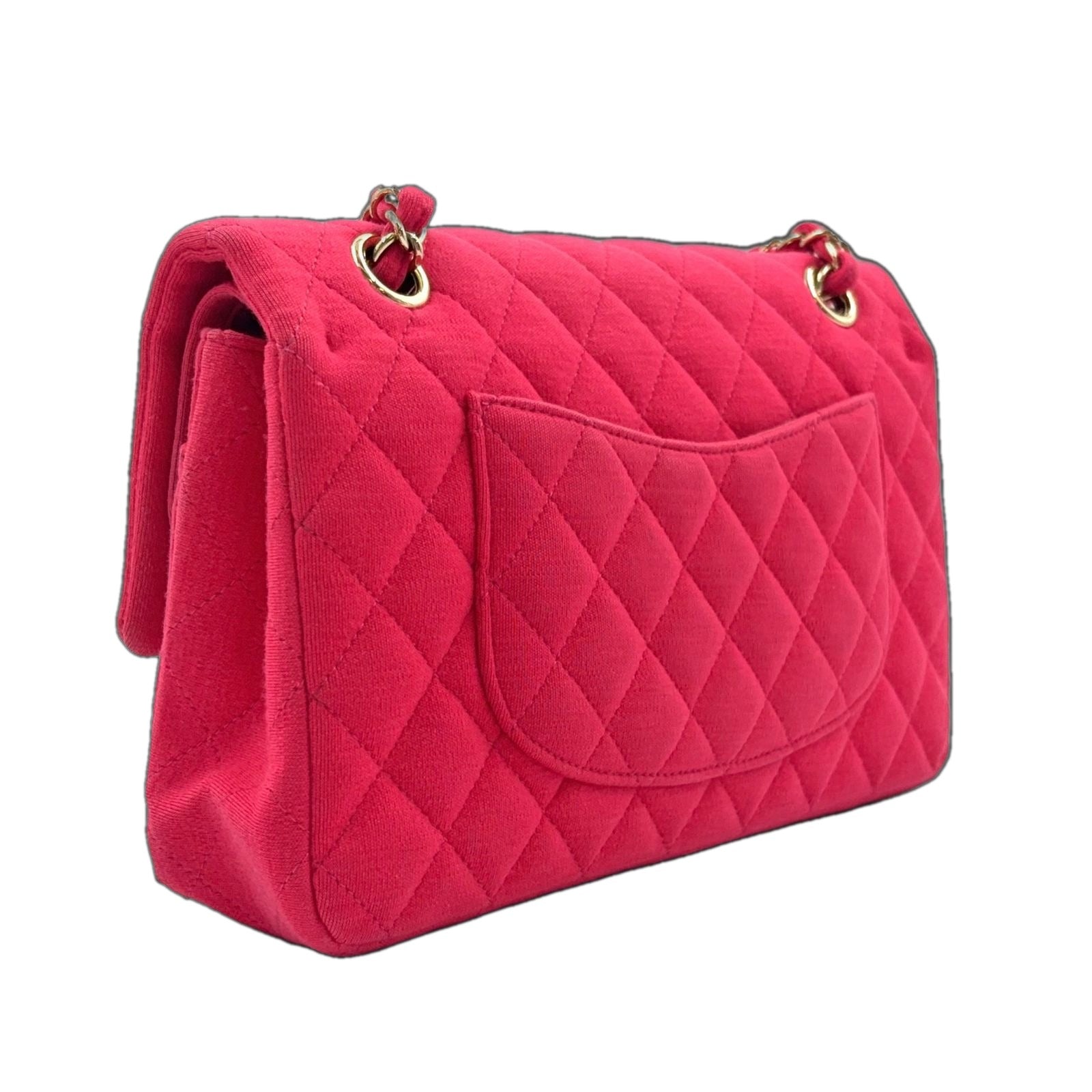 Chanel Quilted 25 Double Flap Chain Shoulder Bag Leather Cotton Gold — view 2