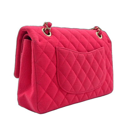 Chanel Quilted 25 Double Flap Chain Shoulder Bag Leather Cotton Gold — view 2