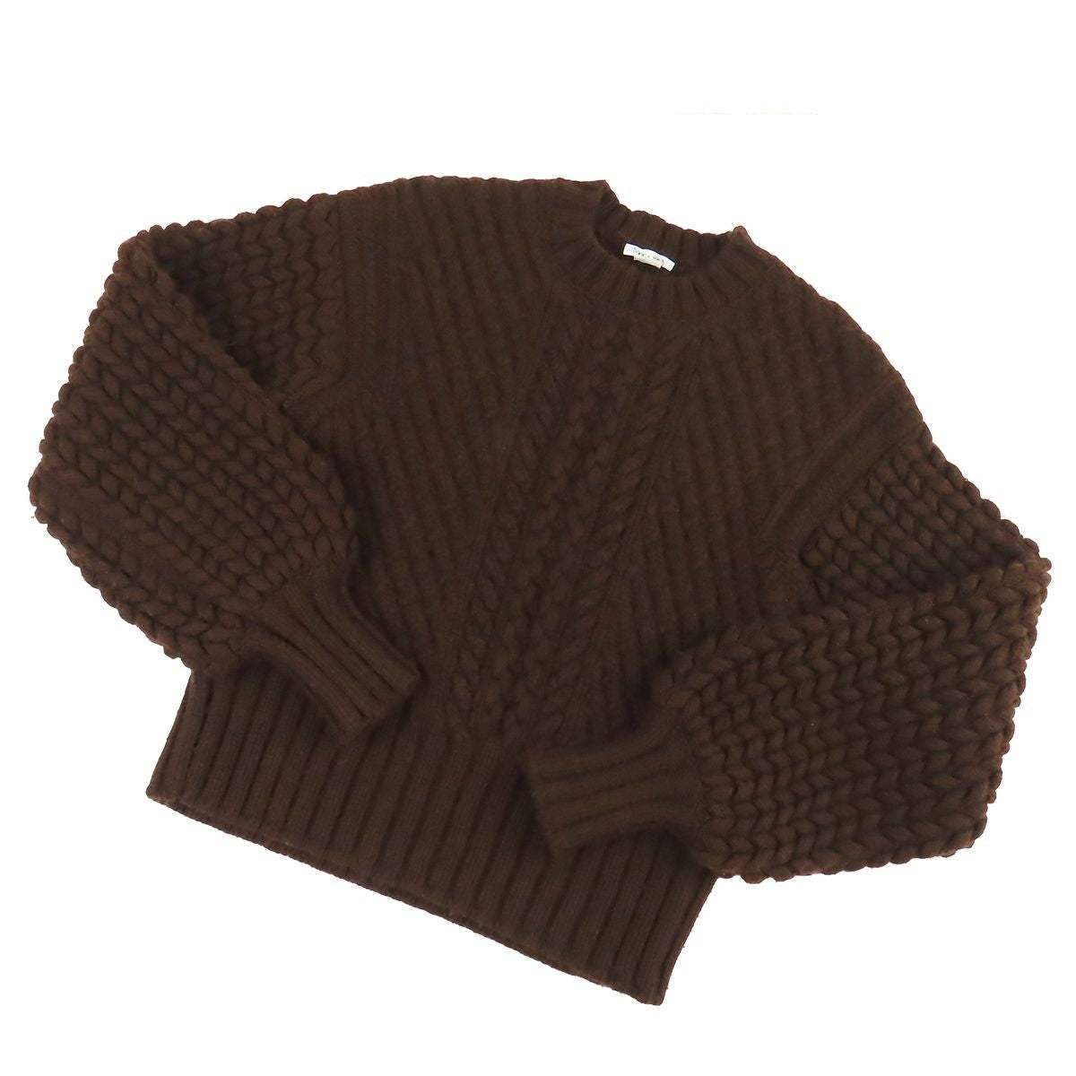 Hermes Knit Brown Cashmere Wool Allan Pattern Top Sweater 34